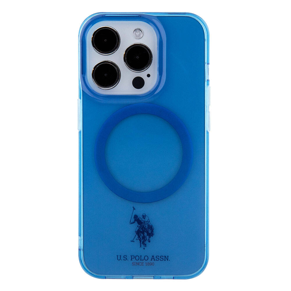 Apple iPhone 15 Pro Kılıf U.S. Polo Assn. Orjinal Lisanslı M-safe Şarj Özellikli Transparan Tasarım Kapak Mor
