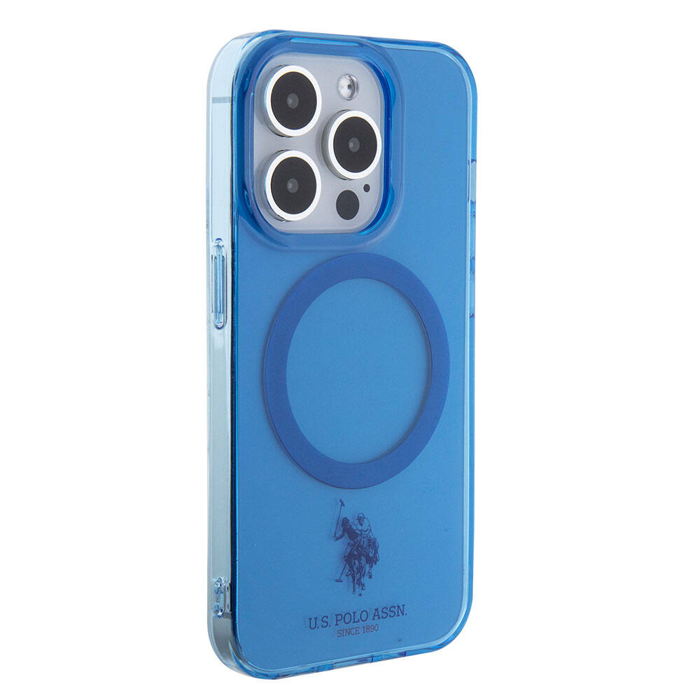 Apple iPhone 15 Pro Kılıf U.S. Polo Assn. Orjinal Lisanslı M-safe Şarj Özellikli Transparan Tasarım Kapak Mor