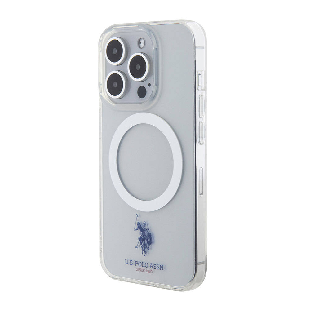 Apple iPhone 15 Pro Kılıf U.S. Polo Assn. Orjinal Lisanslı M-safe Şarj Özellikli Transparan Tasarım Kapak Mor