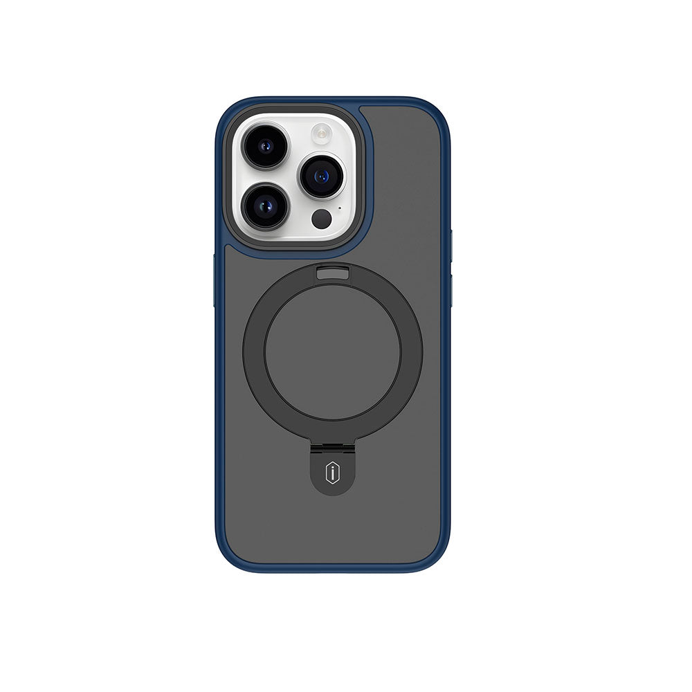 Apple iPhone 15 Pro Max Kılıf Wiwu ZMM-010 M-safe Şarj Özellikli Mat Arka Yüzey Standlı Kapak Mor