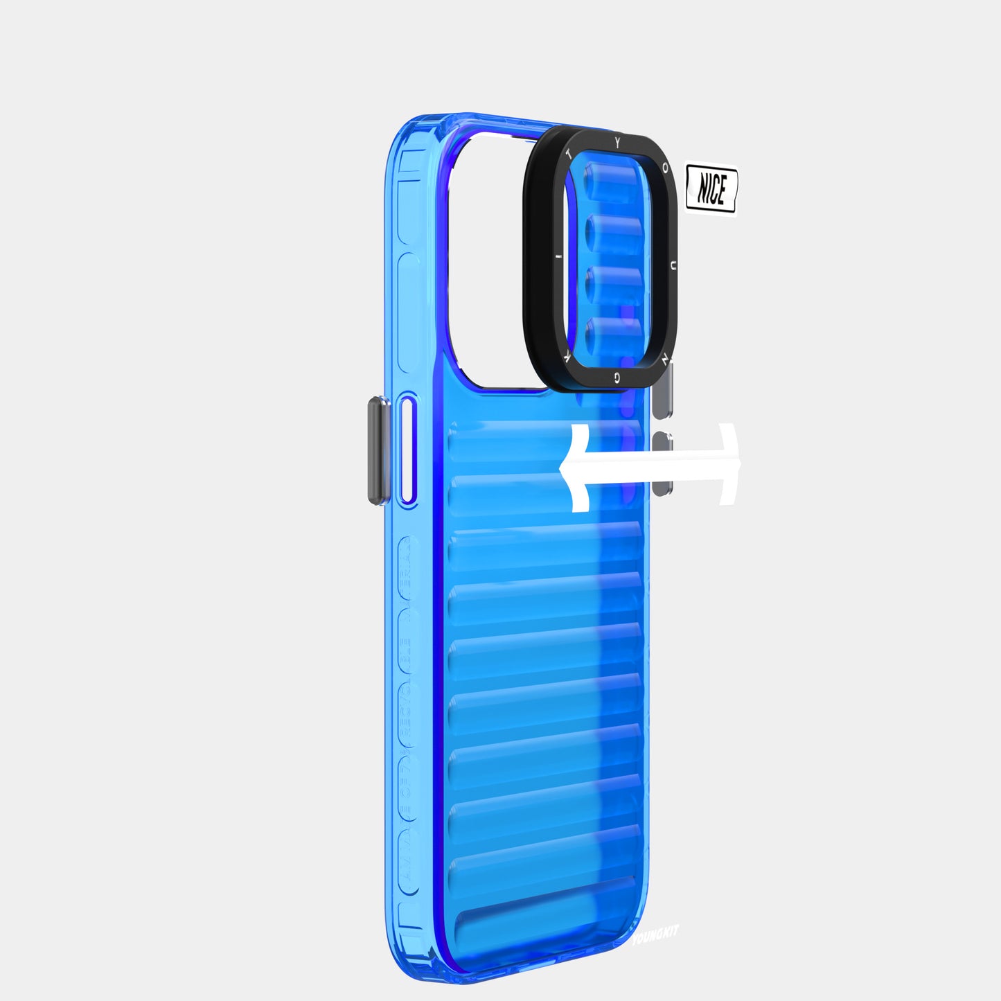 Apple iPhone 15 Pro Kılıf YoungKit Luggage FireFly Serisi Kapak Sierra Mavi