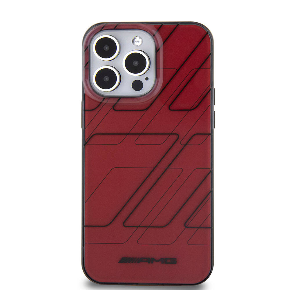 Apple iPhone 15 Pro Max Kılıf AMG Orjinal Lisanslı Çift Katmanlı Dörtgen Desenli Kapak Siyah