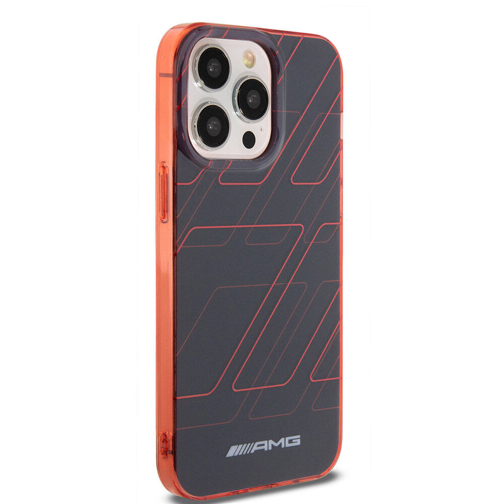 Apple iPhone 15 Pro Max Kılıf AMG Orjinal Lisanslı Çift Katmanlı Dörtgen Desenli Kapak Siyah