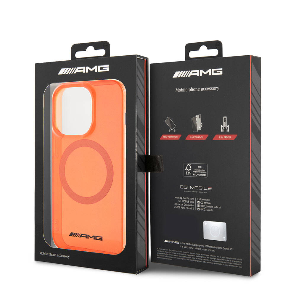 Apple iPhone 15 Pro Max Kılıf AMG Orjinal Lisanslı M-safe Şarj Özellikli Transparan Kapak Yeşil