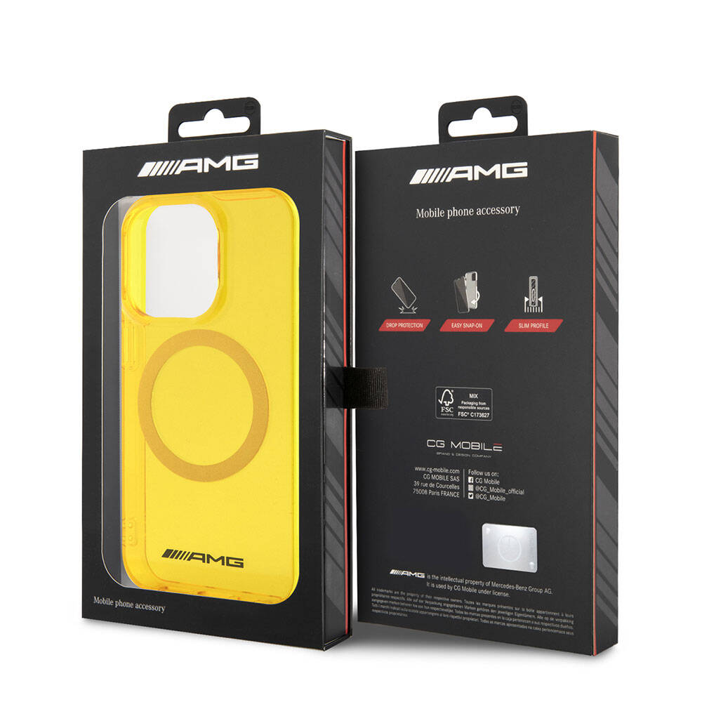 Apple iPhone 15 Pro Max Kılıf AMG Orjinal Lisanslı M-safe Şarj Özellikli Transparan Kapak Kırmızı