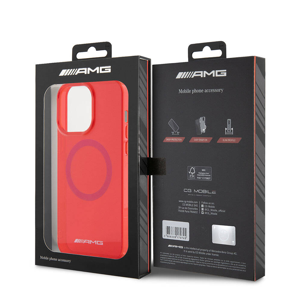 Apple iPhone 15 Pro Max Kılıf AMG Orjinal Lisanslı M-safe Şarj Özellikli Transparan Kapak Yeşil