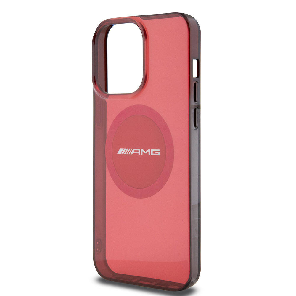 Apple iPhone 15 Pro Max Kılıf AMG Orjinal Lisanslı M-safe Şarj Özellikli Transparan Timeless Kapak Kırmızı
