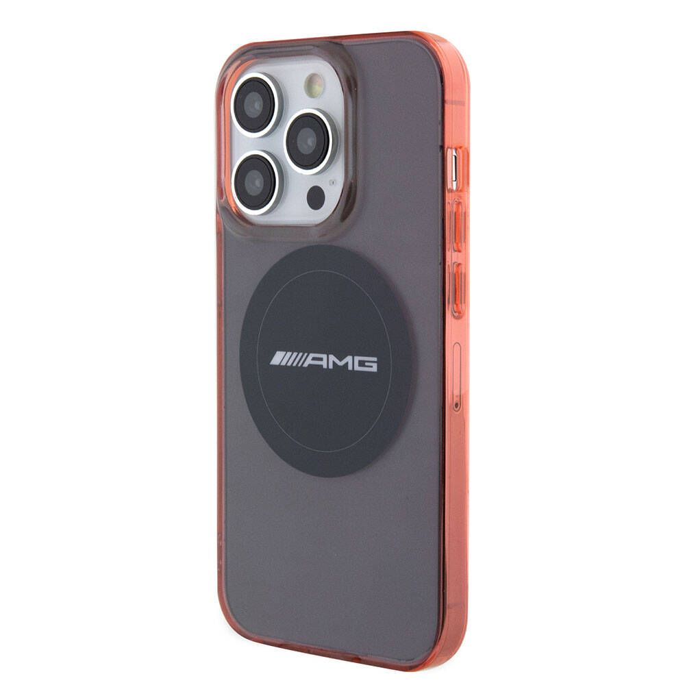 Apple iPhone 15 Pro Max Kılıf AMG Orjinal Lisanslı M-safe Şarj Özellikli Transparan Timeless Kapak Kırmızı