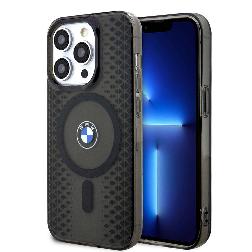 Apple iPhone 15 Pro Max Kılıf BMW M-safe Şarj Özellikli Transparan IML Signature Orjinal Lisanslı Kapak Mavi