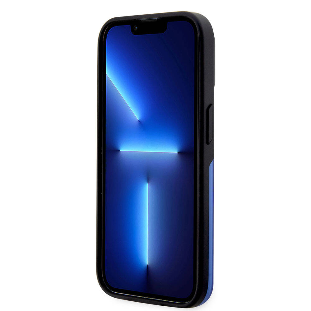 Apple iPhone 15 Pro Max Kılıf BMW Orjinal Lisanslı M-safe Şarj Özellikli IML Baskı Logolu Buzlu Mat Kapak Mavi