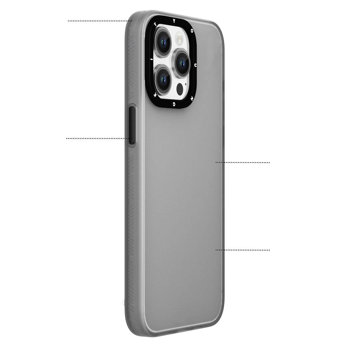 Apple iPhone 15 Pro Max Kılıf Buzlu Mat Tasarım Youngkit Hidden Sand Serisi Kapak Beyaz