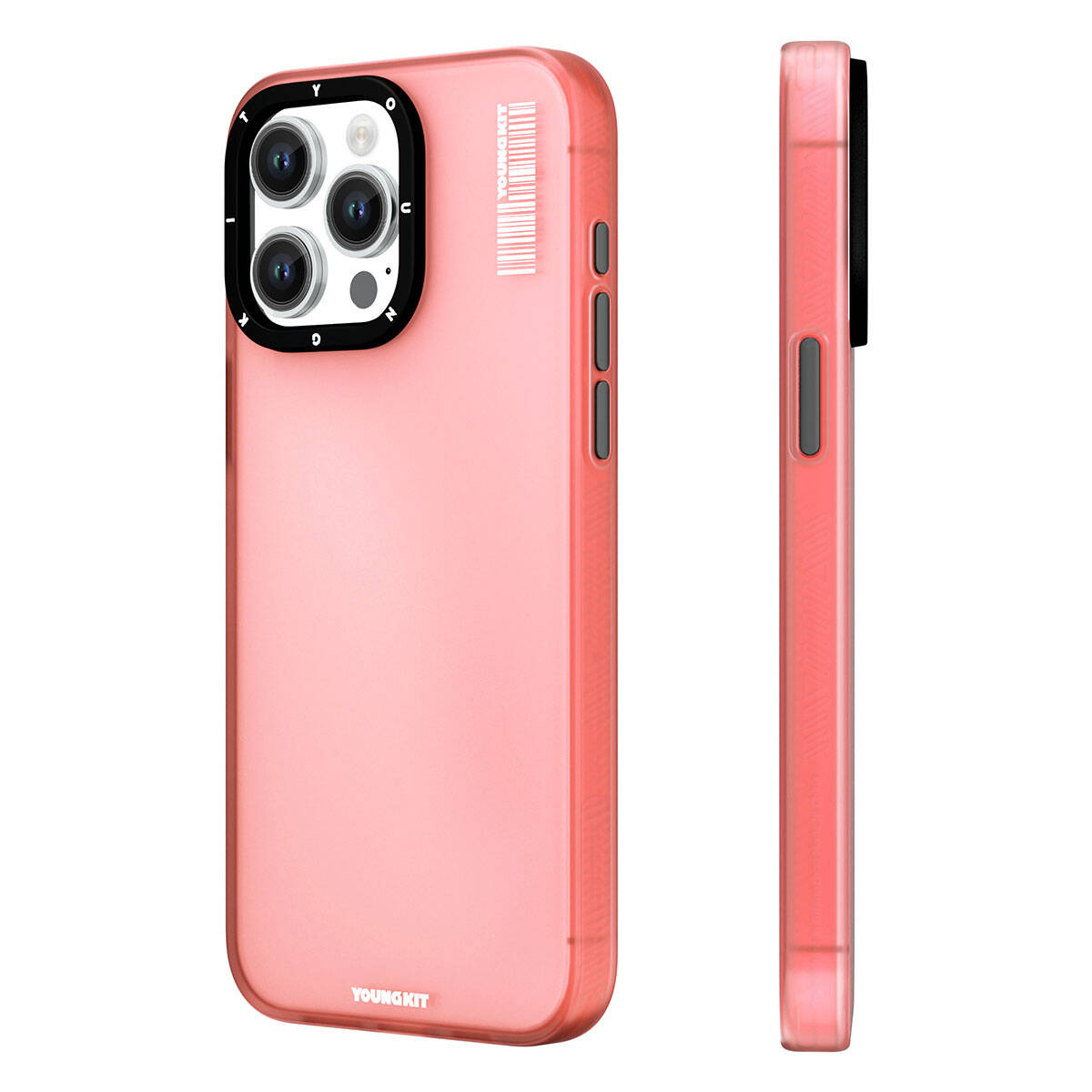 Apple iPhone 15 Pro Max Kılıf Buzlu Mat Tasarım Youngkit Hidden Sand Serisi Kapak Beyaz