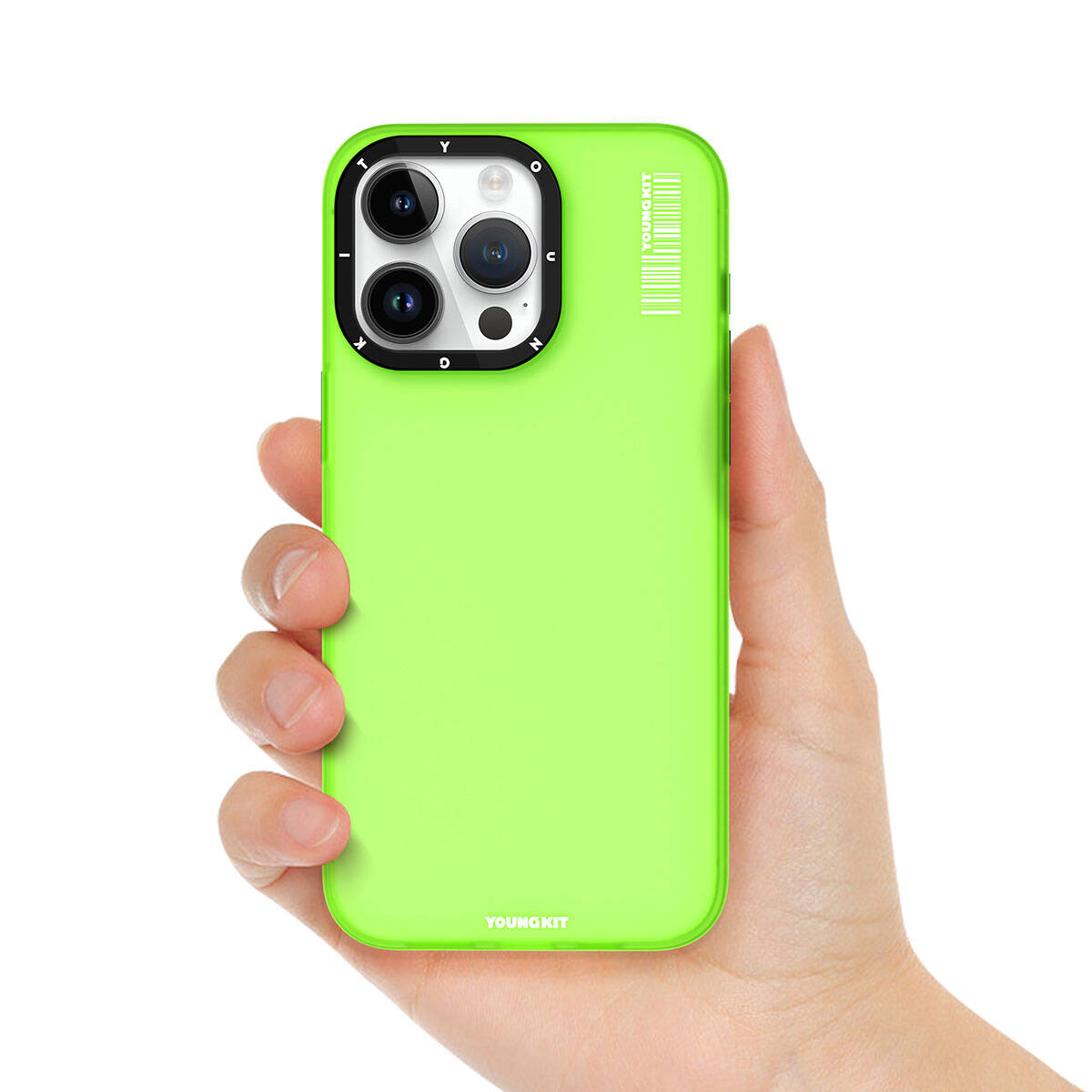 Apple iPhone 15 Pro Max Kılıf Buzlu Mat Tasarım Youngkit Hidden Sand Serisi Kapak Beyaz