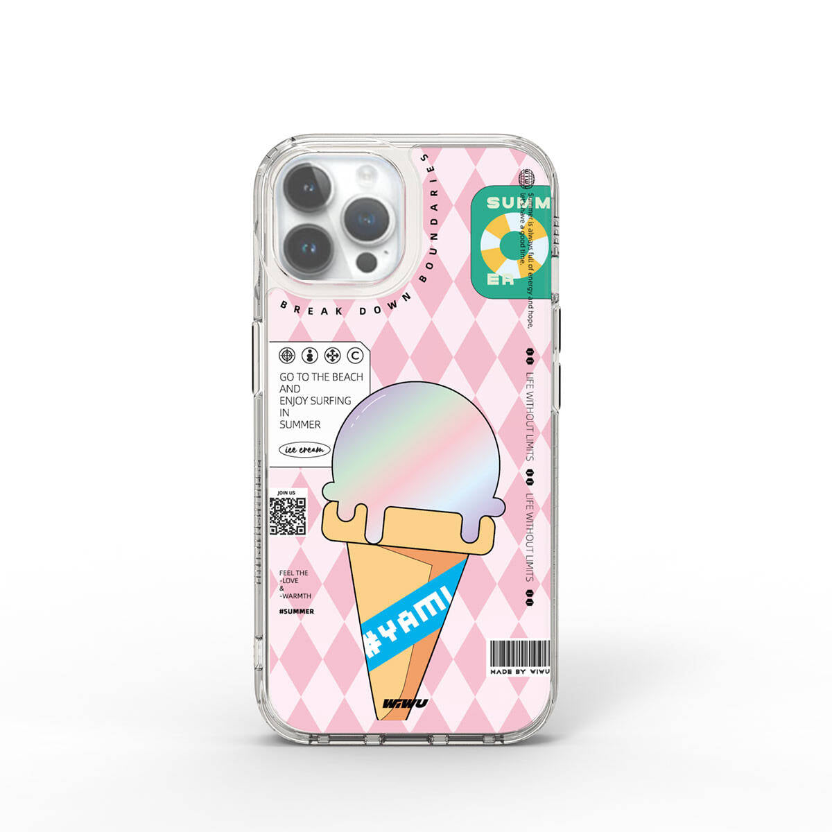 Apple iPhone 15 Pro Max Kılıf Çift Katman Desenli Wiwu Summer Serisi Kapak Yeşil