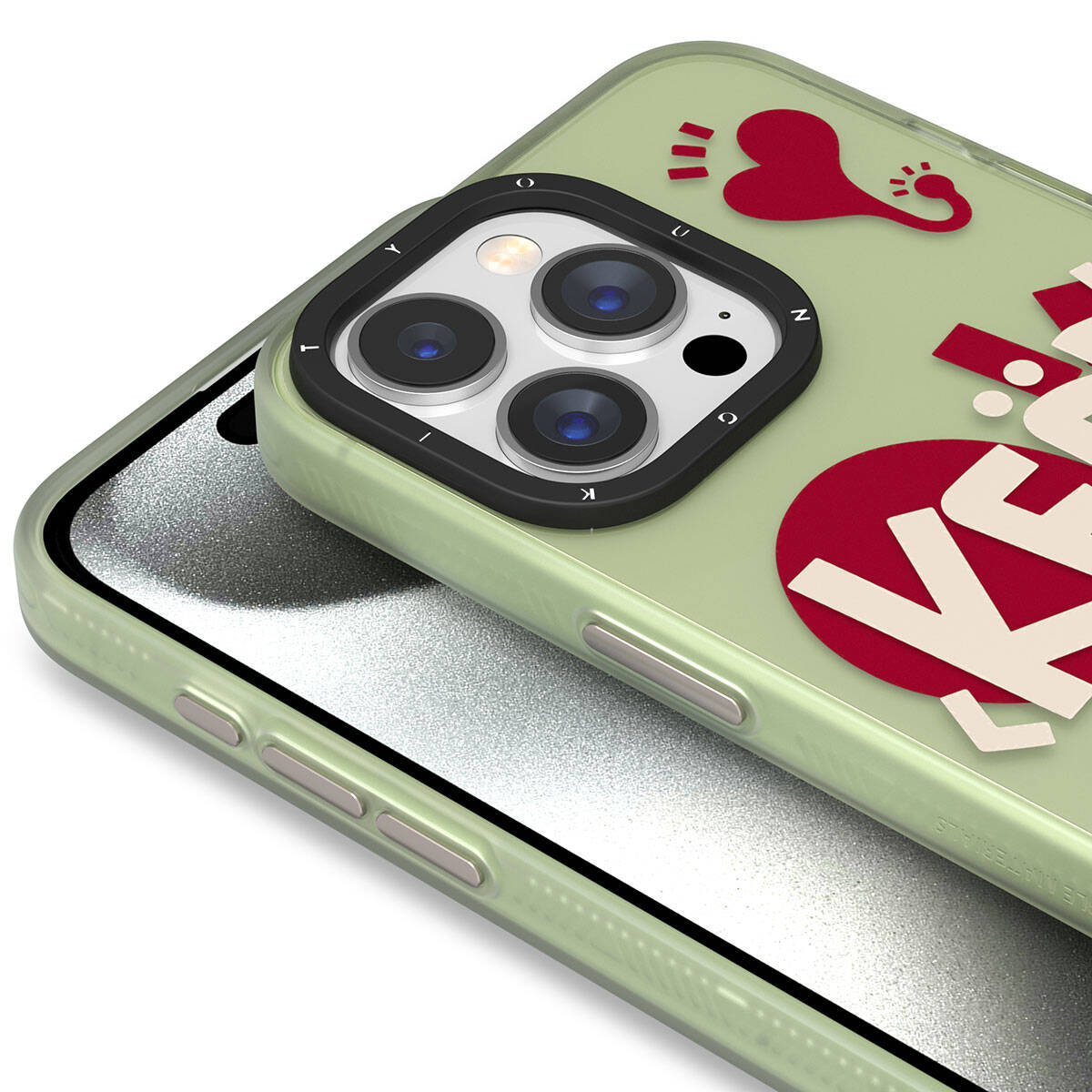 Apple iPhone 15 Pro Max Kılıf Desenli Youngkit Happy Hearth Serisi Kapak Mavi
