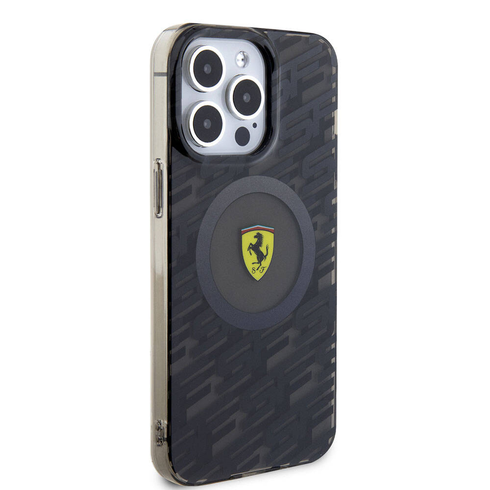Apple iPhone 15 Pro Max Kılıf Ferrari Orjinal Lisanslı M-safe Şarj Özellikli Multi SF Kapak Gri
