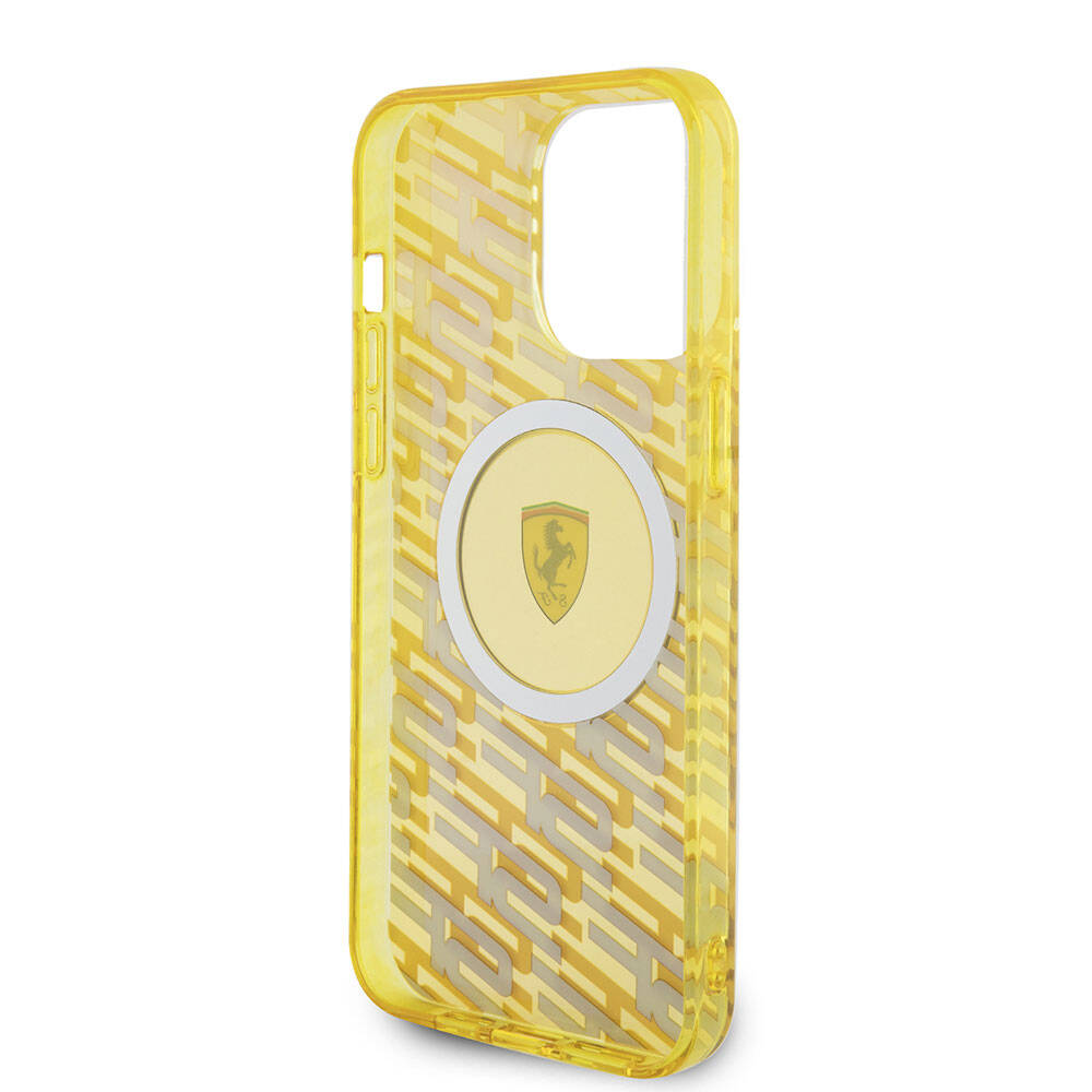 Apple iPhone 15 Pro Max Kılıf Ferrari Orjinal Lisanslı M-safe Şarj Özellikli Multi SF Kapak Gri