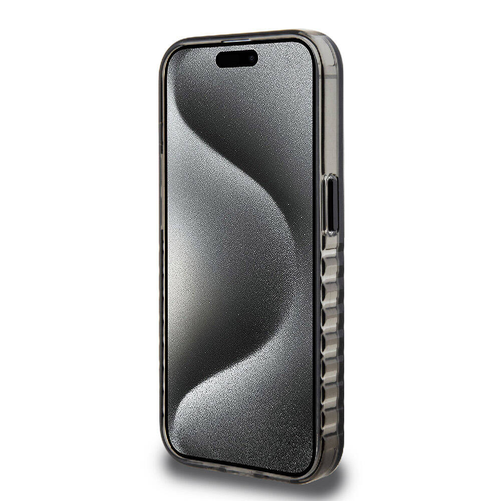Apple iPhone 15 Pro Max Kılıf Ferrari Orjinal Lisanslı M-safe Şarj Özellikli Tırtıklı Kenar Tasarımlı Ortalanmış Logo Kapak Kırmızı