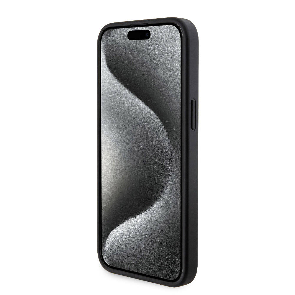Apple iPhone 15 Pro Max Kılıf Guess Orjinal Lisanslı M-safe Şarj Özellikli Yazı Logolu 4G Desenli Kapak + Powerbank 5000mAh 2in1 Set Kahverengi