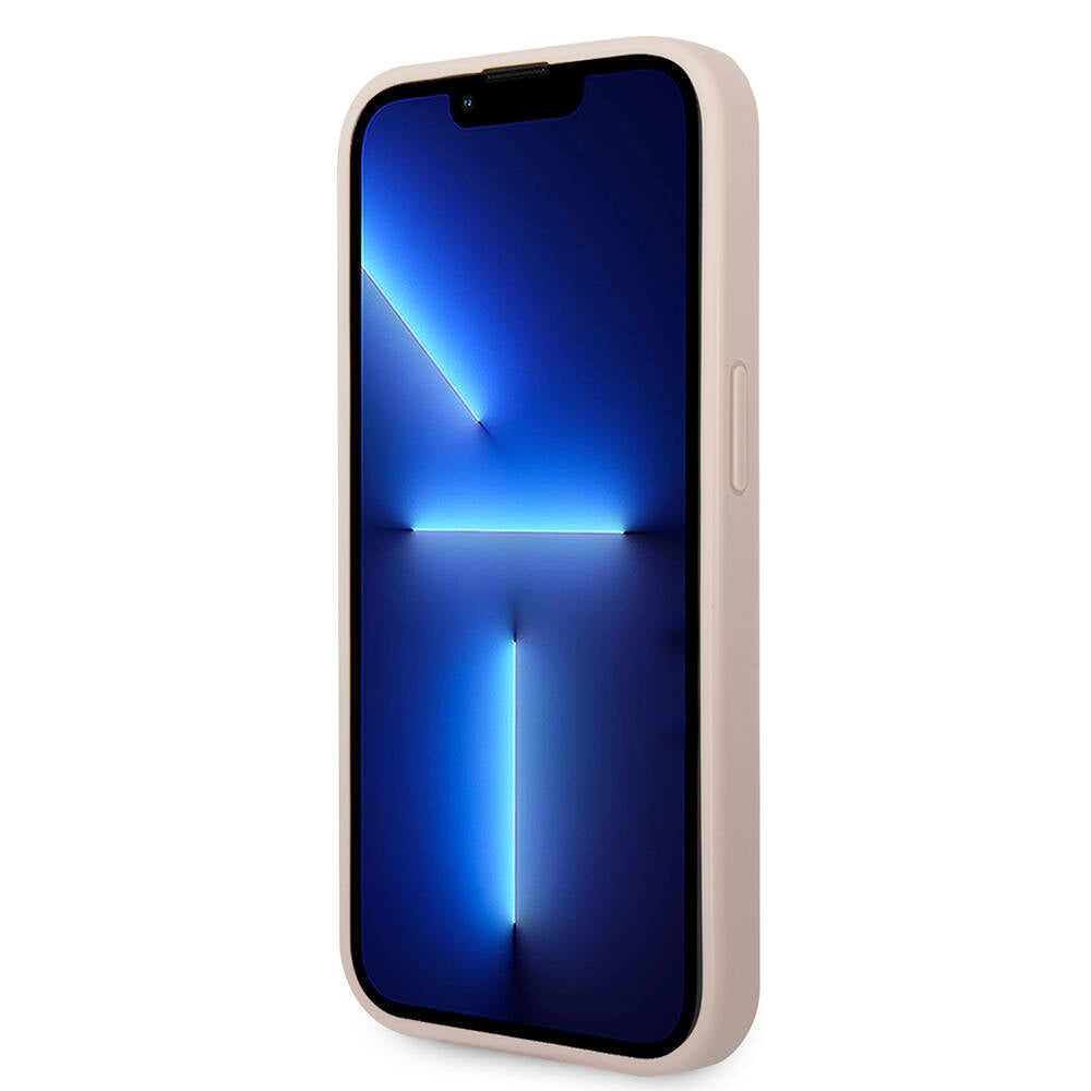 Apple iPhone 15 Pro Max Kılıf Guess Orjinal Lisanslı PU Deri Yazı ve 4G Metal Logolu Desenli Kapak Gri