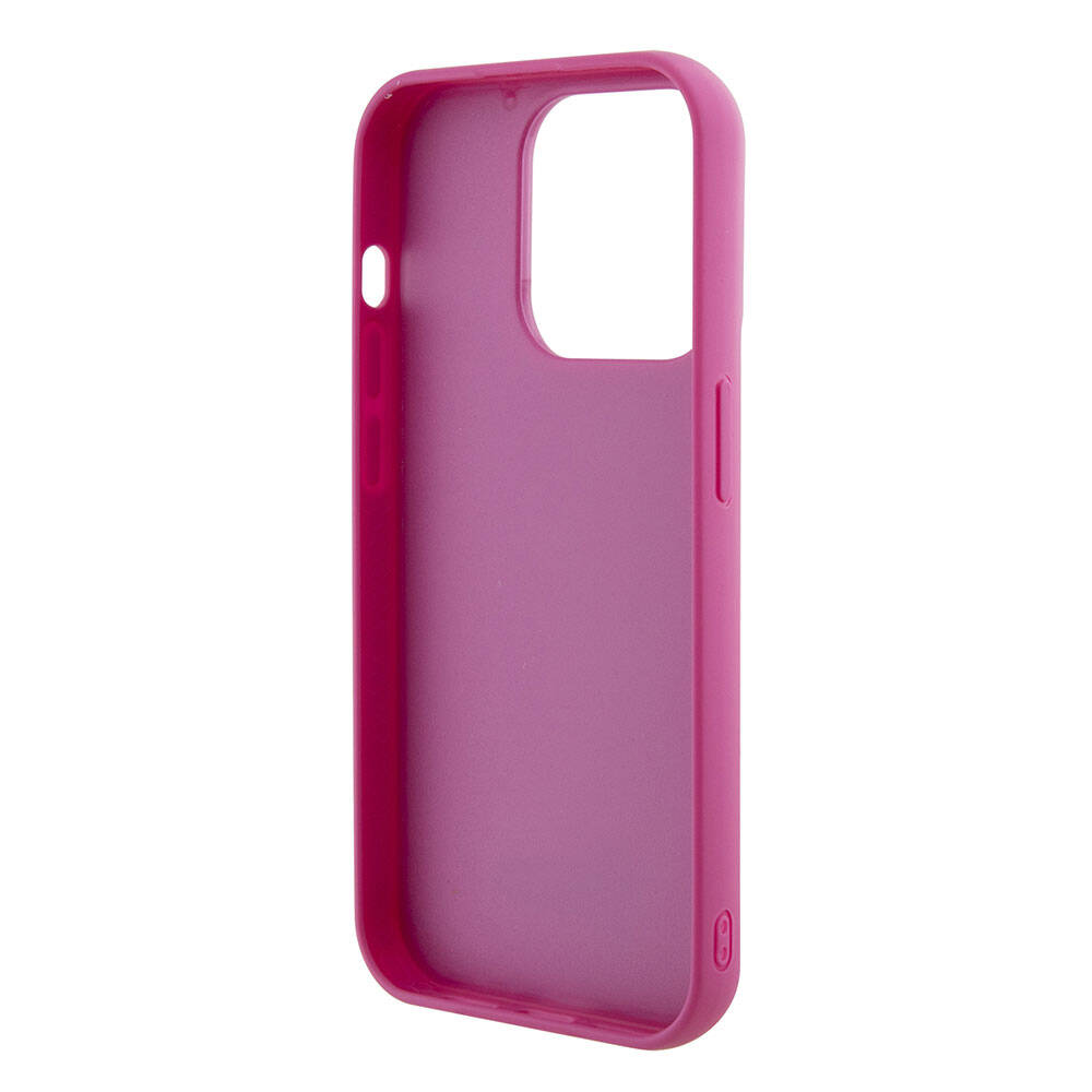 Apple iPhone 15 Pro Max Kılıf Guess Orjinal Lisanslı Pullu Arka Yüzey Metal Yazı Logolu Sequin Script Kapak Pembe