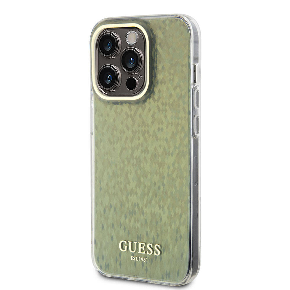 Apple iPhone 15 Pro Max Kılıf Guess Orjinal Lisanslı Yazı Logolu Mirror Disco Kapak Colorful