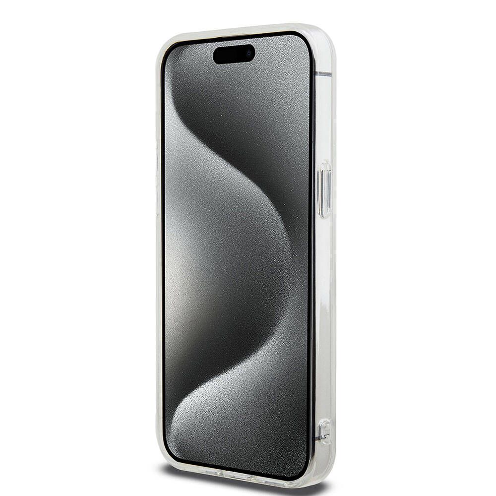 Apple iPhone 15 Pro Max Kılıf Hello Kitty Orjinal Lisanslı Askılı Yazı ve İkonik Logolu Daydreaming Kapak Pembe