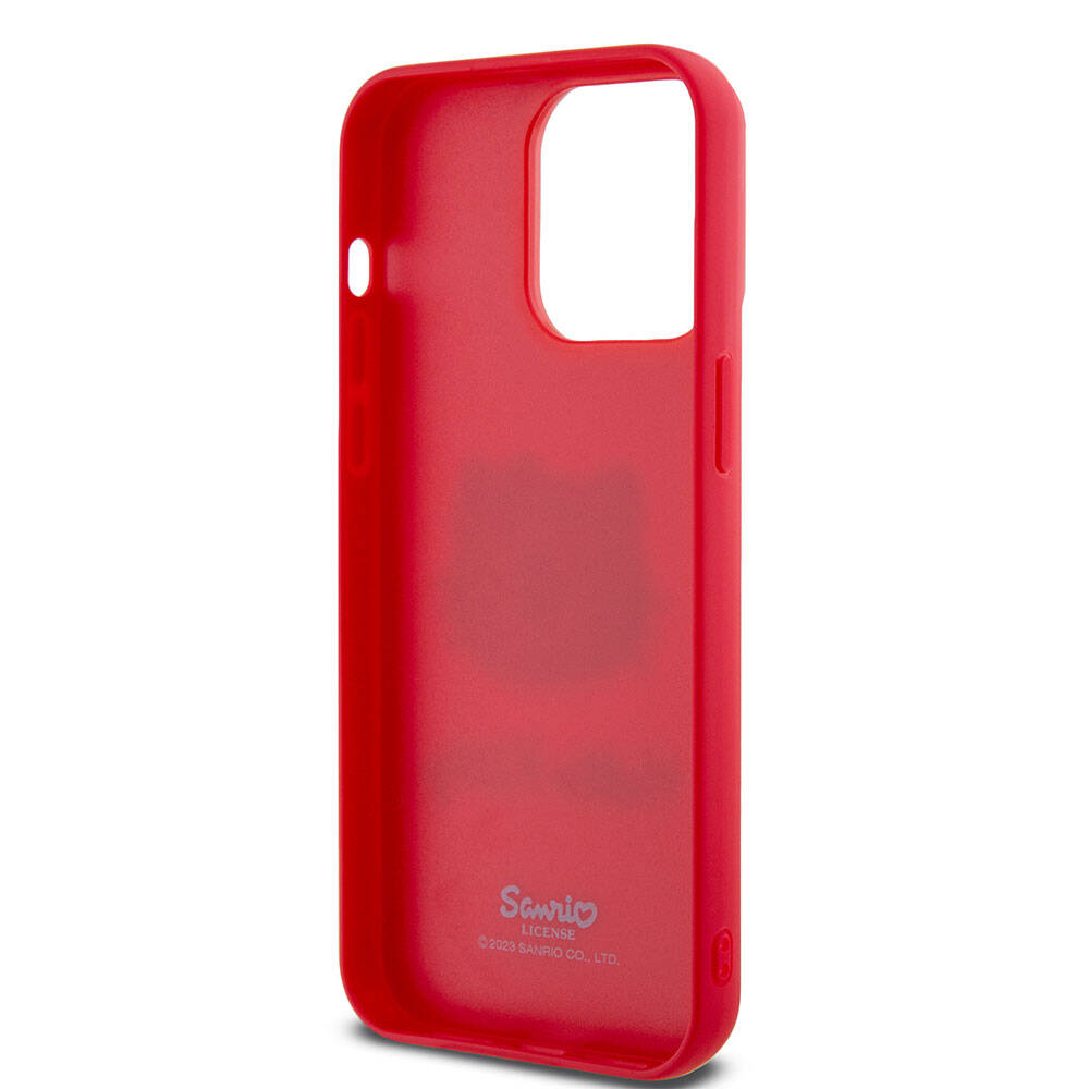 Apple iPhone 15 Pro Max Kılıf Hello Kitty Orjinal Lisanslı Yazı ve İkonik Logolu 3D Rubber Kitty Head Kapak Siyah