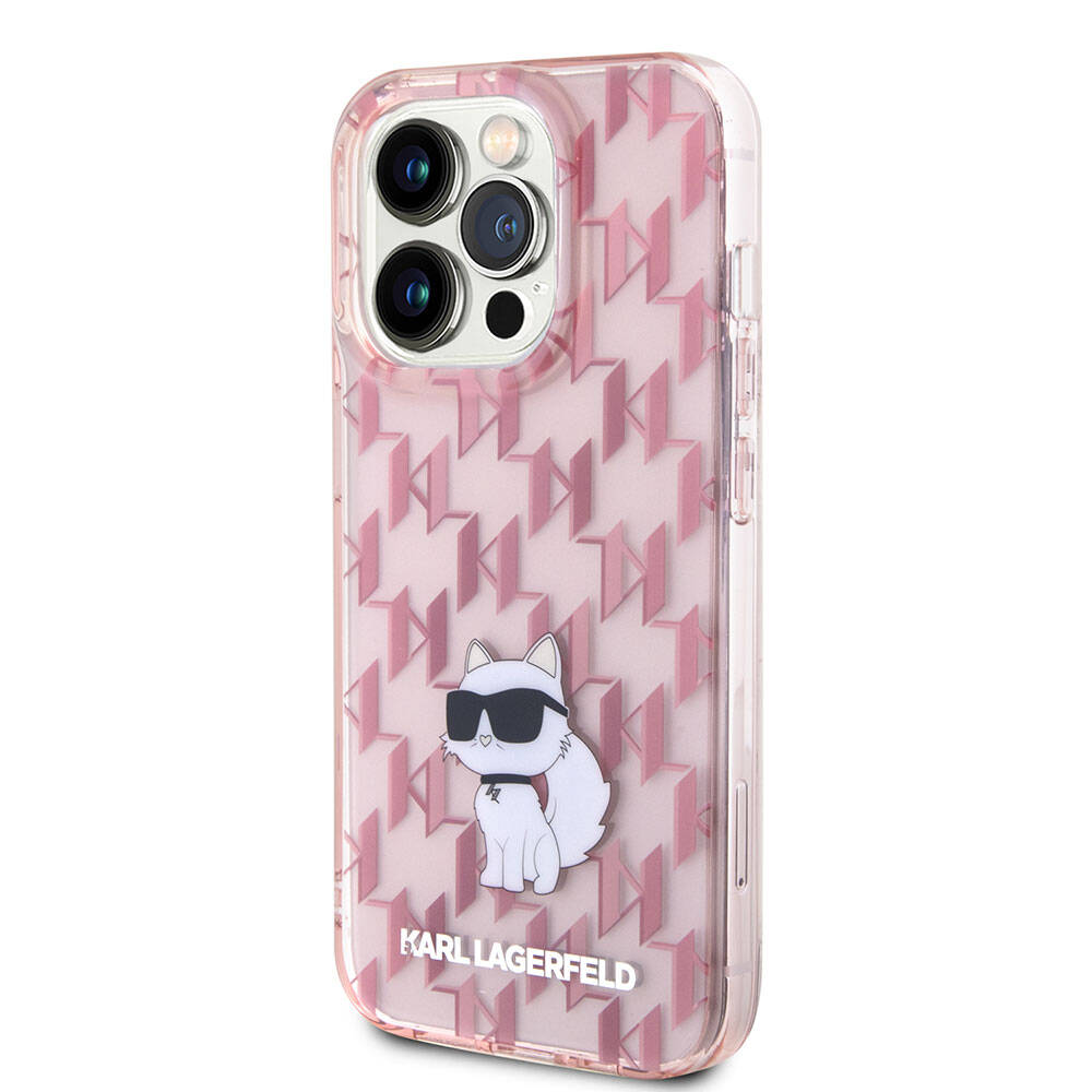 Apple iPhone 15 Pro Max Kılıf Karl Lagerfeld IML C Monogram Orjinal Lisanslı Kapak Renksiz