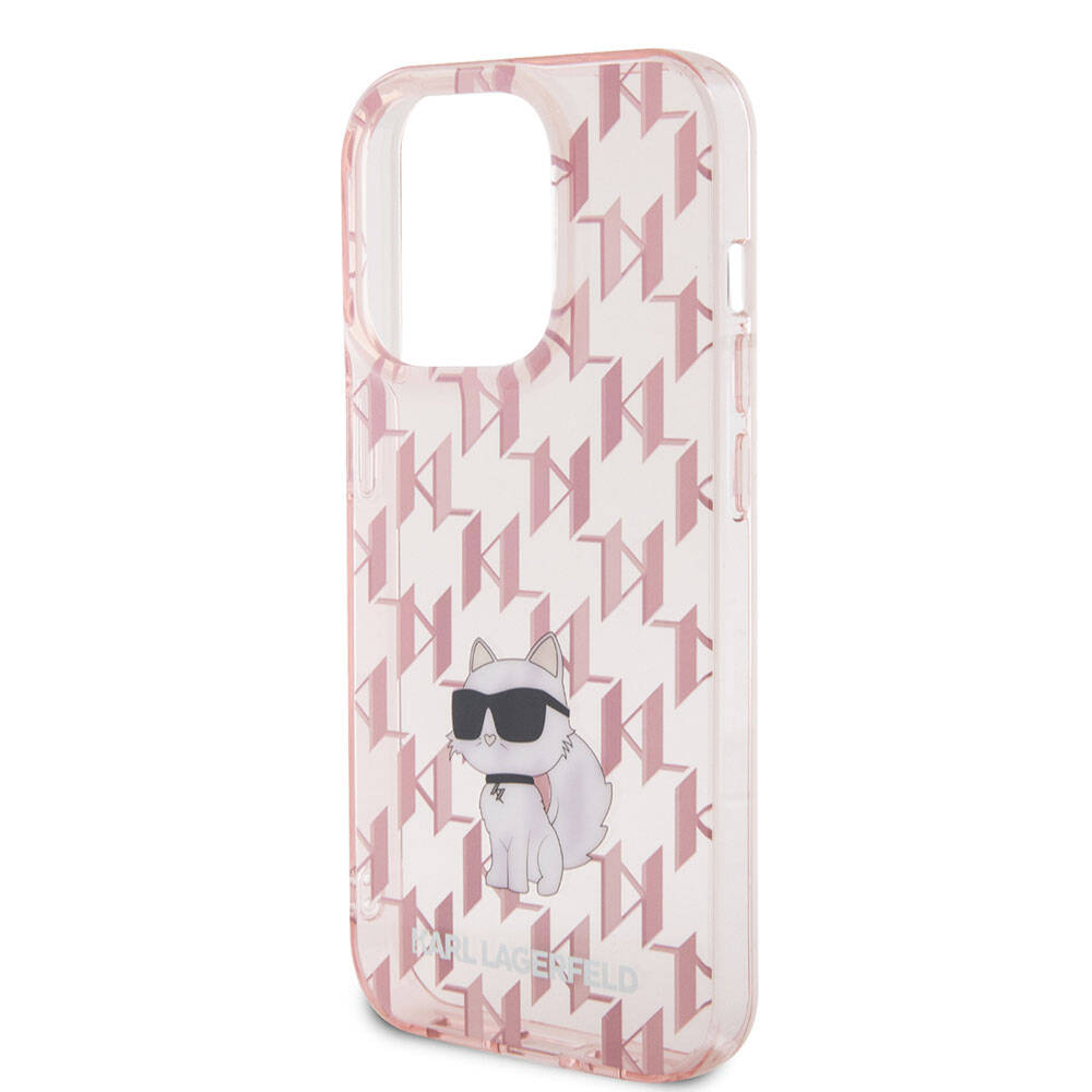 Apple iPhone 15 Pro Max Kılıf Karl Lagerfeld IML C Monogram Orjinal Lisanslı Kapak Renksiz