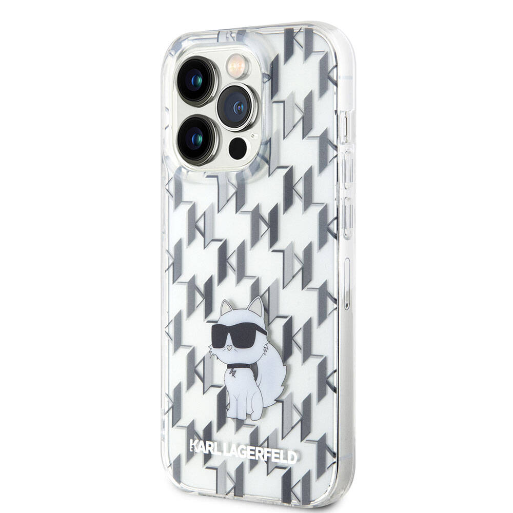 Apple iPhone 15 Pro Max Kılıf Karl Lagerfeld IML C Monogram Orjinal Lisanslı Kapak Renksiz
