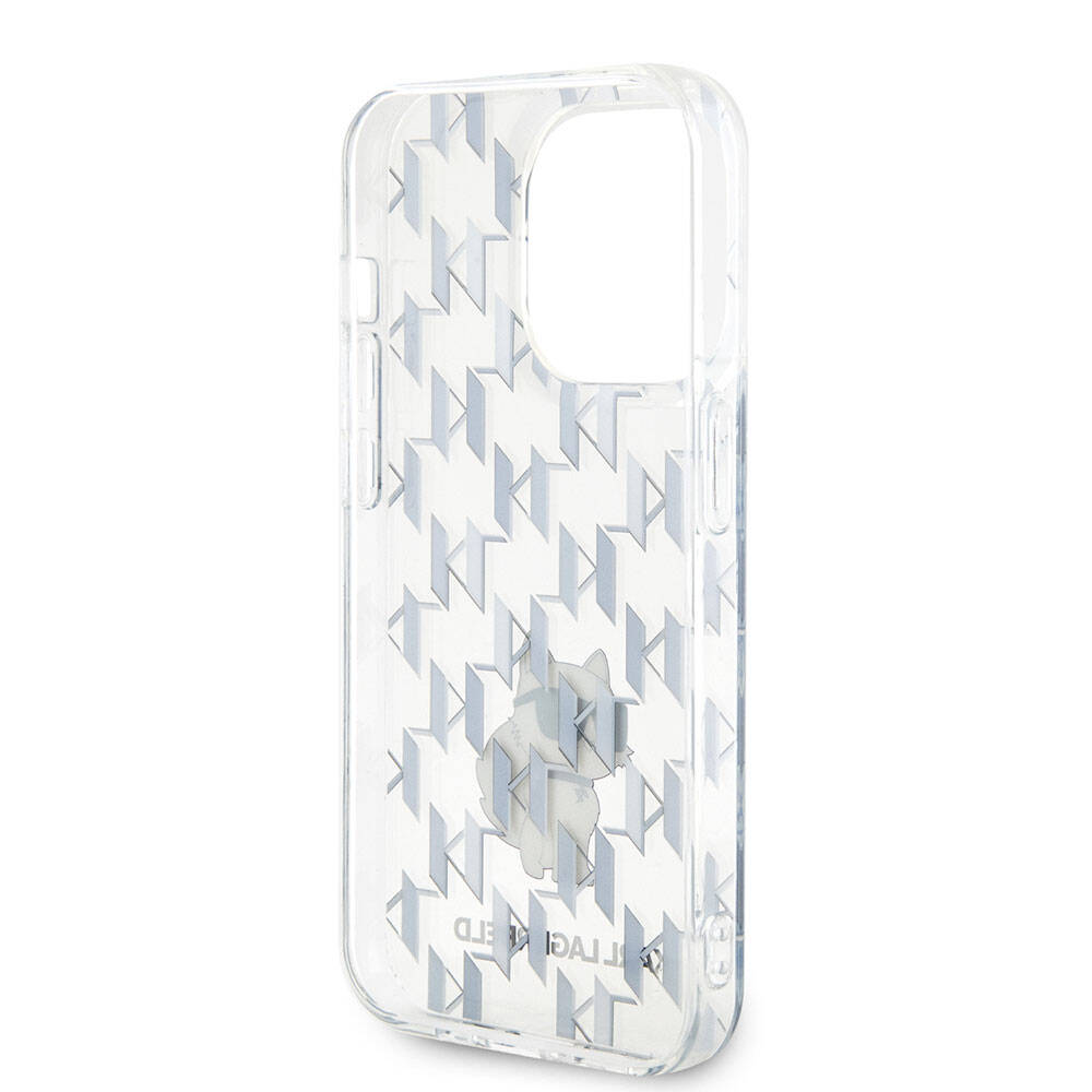 Apple iPhone 15 Pro Max Kılıf Karl Lagerfeld IML C Monogram Orjinal Lisanslı Kapak Renksiz