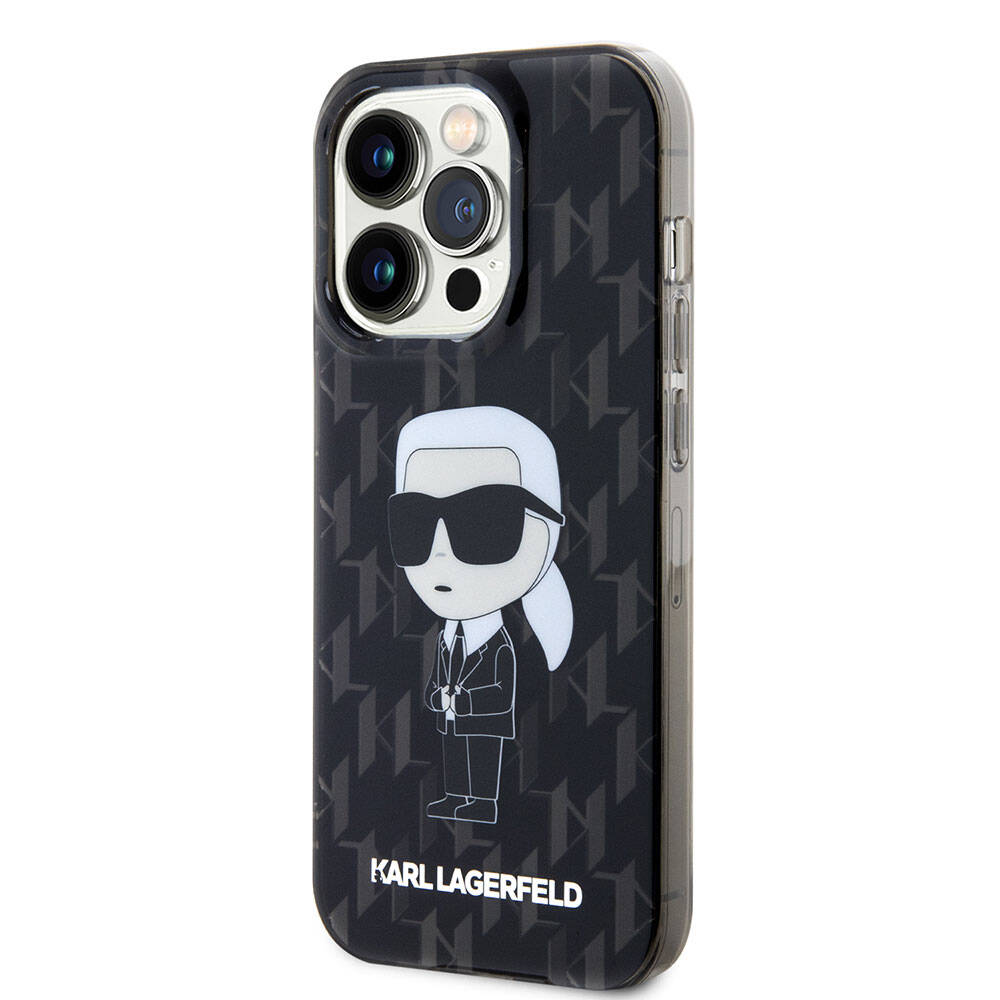 Apple iPhone 15 Pro Max Kılıf Karl Lagerfeld IML İkonik Monogram Orjinal Lisanslı Kapak Renksiz