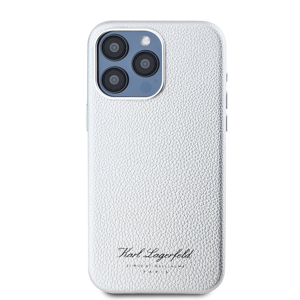 Apple iPhone 15 Pro Max Kılıf Karl Lagerfeld Orjinal Lisanslı KL Yazılı Hotel Kapak Siyah