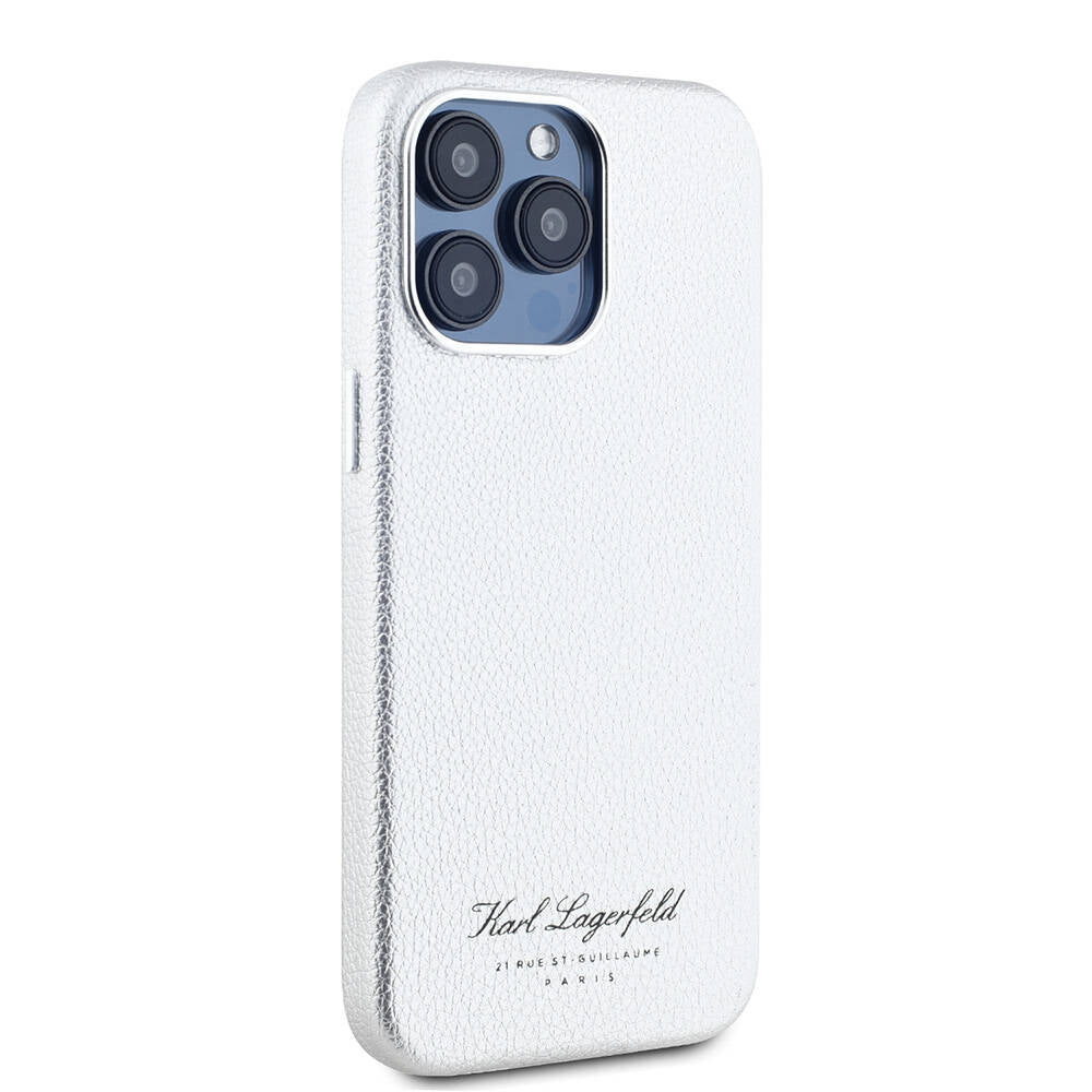 Apple iPhone 15 Pro Max Kılıf Karl Lagerfeld Orjinal Lisanslı KL Yazılı Hotel Kapak Siyah