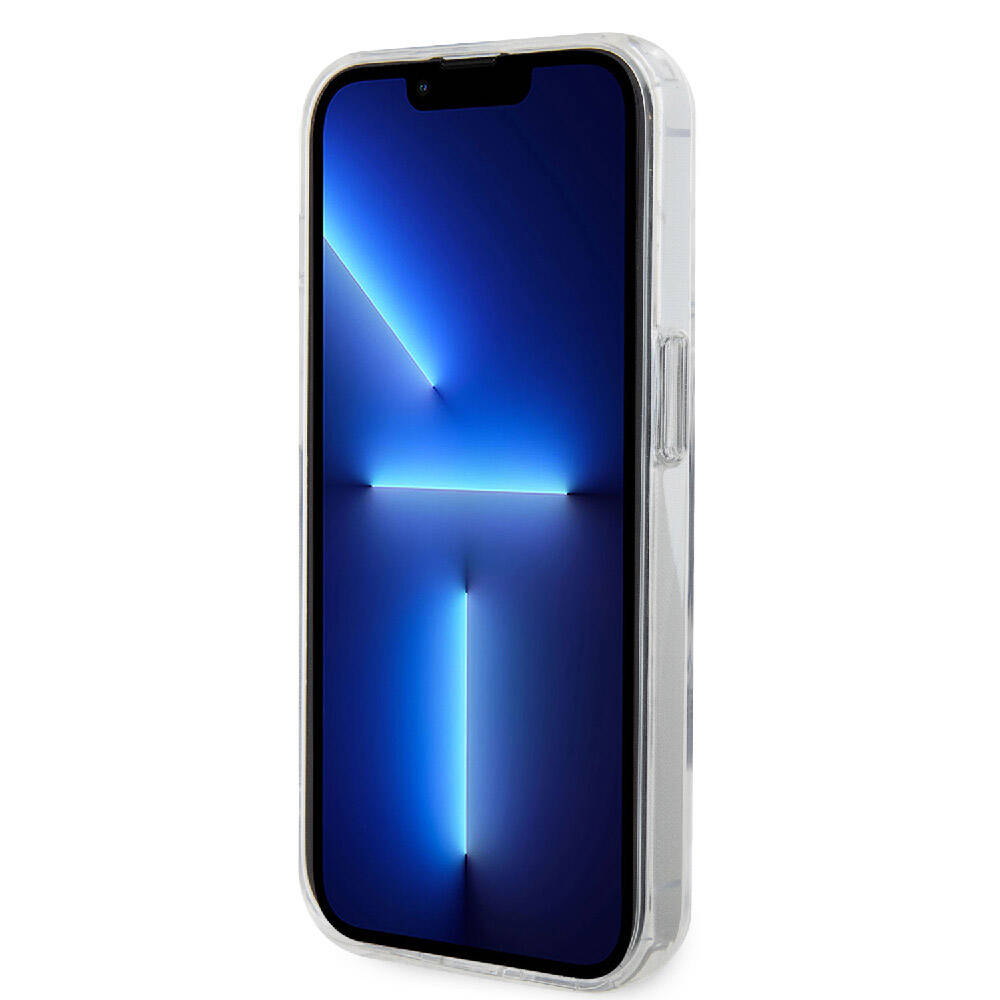 Apple iPhone 15 Pro Max Kılıf Karl Lagerfeld Orjinal Lisanslı M-safe Şarj Özellikli K&C İkonik Baskılı Ring Standlı Kapak Beyaz