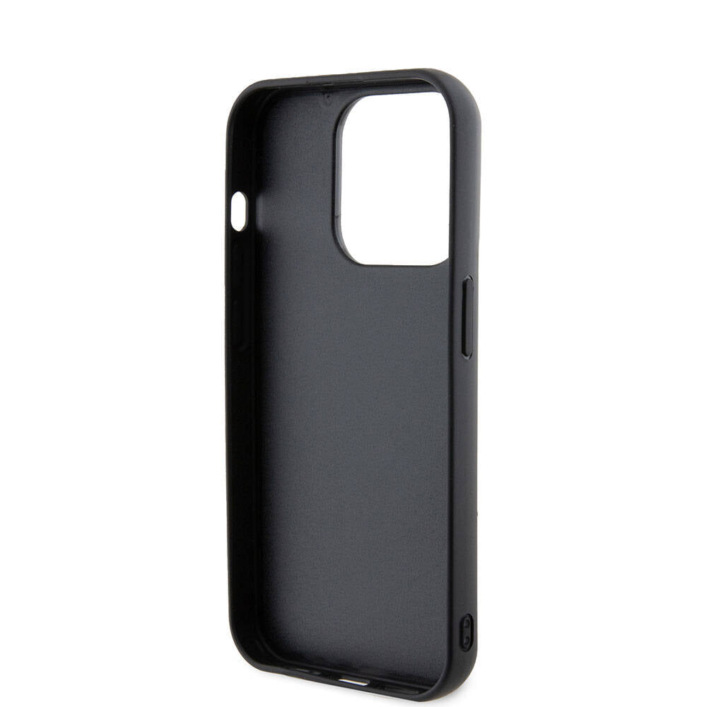 Apple iPhone 15 Pro Max Kılıf Karl Lagerfeld Silikon 3D K&C Logo Orjinal Lisanslı Kapak Siyah