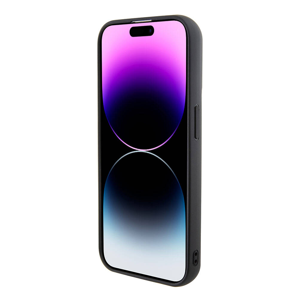 Apple iPhone 15 Pro Max Kılıf Karl Lagerfeld Silikon 3D Multi Logo Orjinal Lisanslı Kapak Siyah