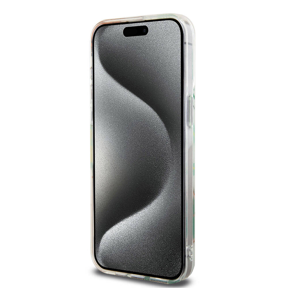 Apple iPhone 15 Pro Max Kılıf Lacoste Orjinal Lisanslı M-safe Şarj Özellikli Çift Katmanlı Yamalar Desenli Kapak Yeşil
