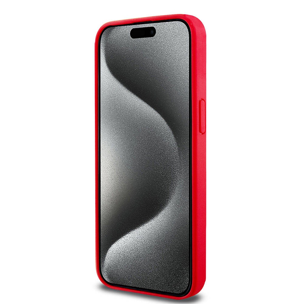 Apple iPhone 15 Pro Max Kılıf Lacoste Orjinal Lisanslı PU Pike Desenli Arka Yüzey İkonik Timsah Dokuma Logolu Kapak Siyah