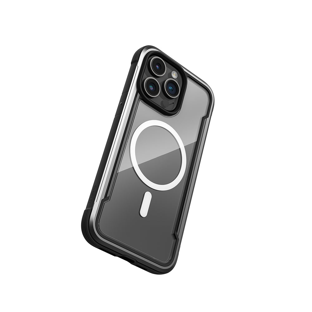 Apple iPhone 15 Pro Max Kılıf M-safe Şarj Özellikli Airbagli Raptic Shield Serisi Şeffaf Arka Yüzey Kapak Kırmızı