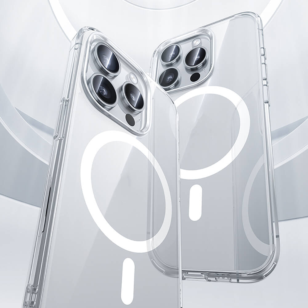 Apple iPhone 15 Pro Max Kılıf M-safe Şarj Özellikli Airbagli Şeffaf Benks LucentPro Serisi Kapak Şeffaf