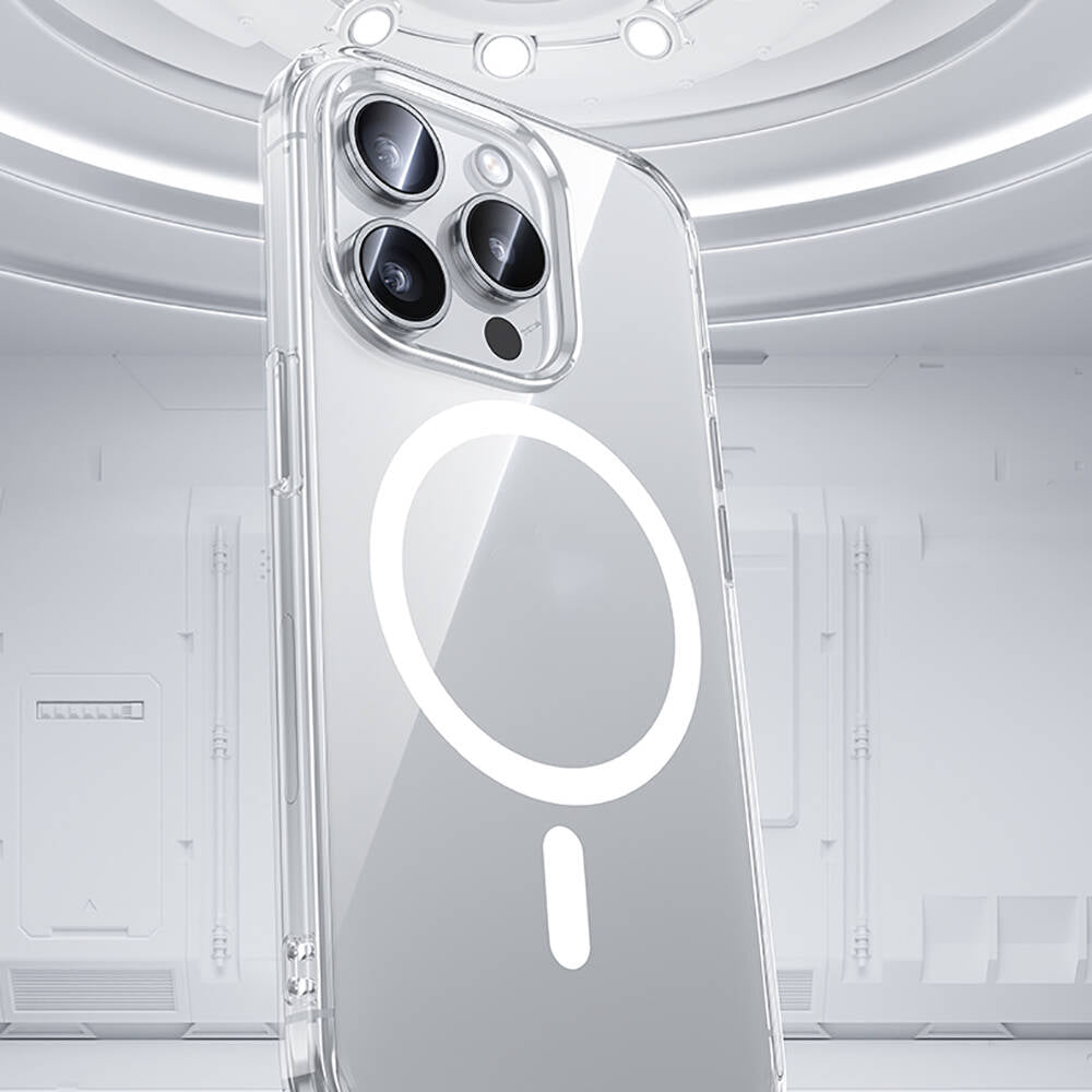 Apple iPhone 15 Pro Max Kılıf M-safe Şarj Özellikli Airbagli Şeffaf Benks LucentPro Serisi Kapak Şeffaf