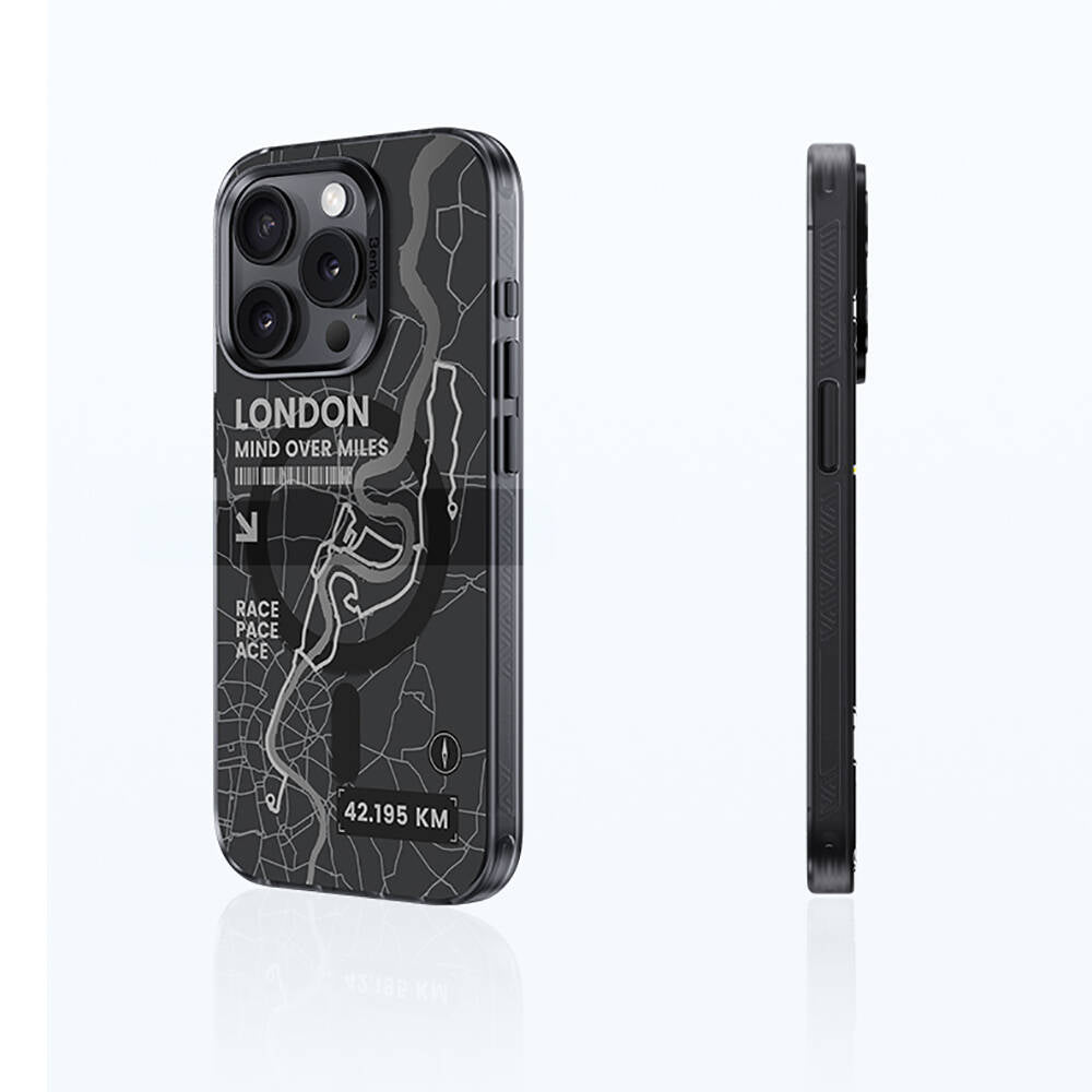 Apple iPhone 15 Pro Max Kılıf M-safe Şarj Özellikli Benks City Serisi Kapak Siyah