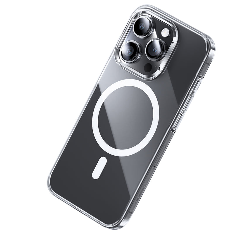 Apple iPhone 15 Pro Max Kılıf M-safe Şarj Özellikli Benks Crystal Serisi Şeffaf Kapak Renksiz