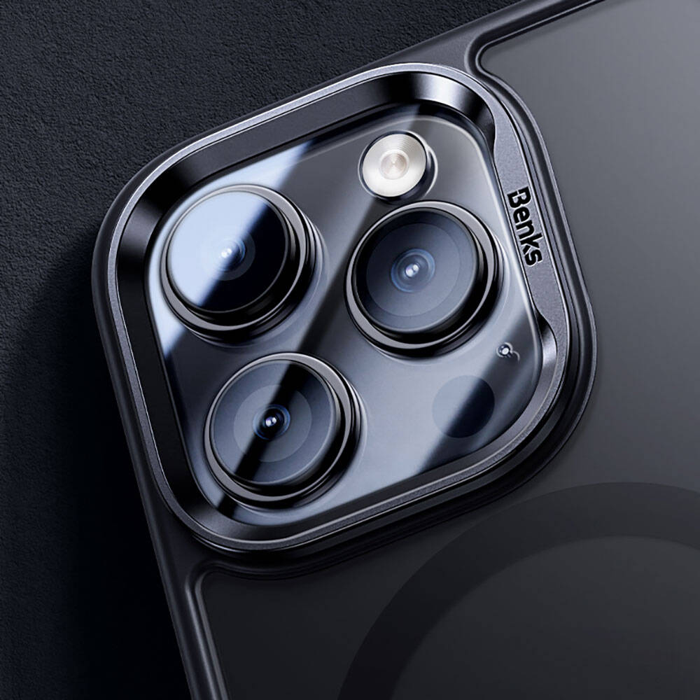 Apple iPhone 15 Pro Max Kılıf M-safe Şarj Özellikli Benks Mist Protective Kapak Gri