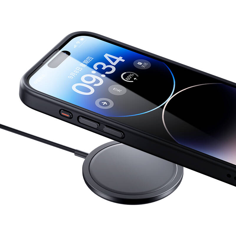 Apple iPhone 15 Pro Max Kılıf M-safe Şarj Özellikli Benks Mist Protective Kapak Gri