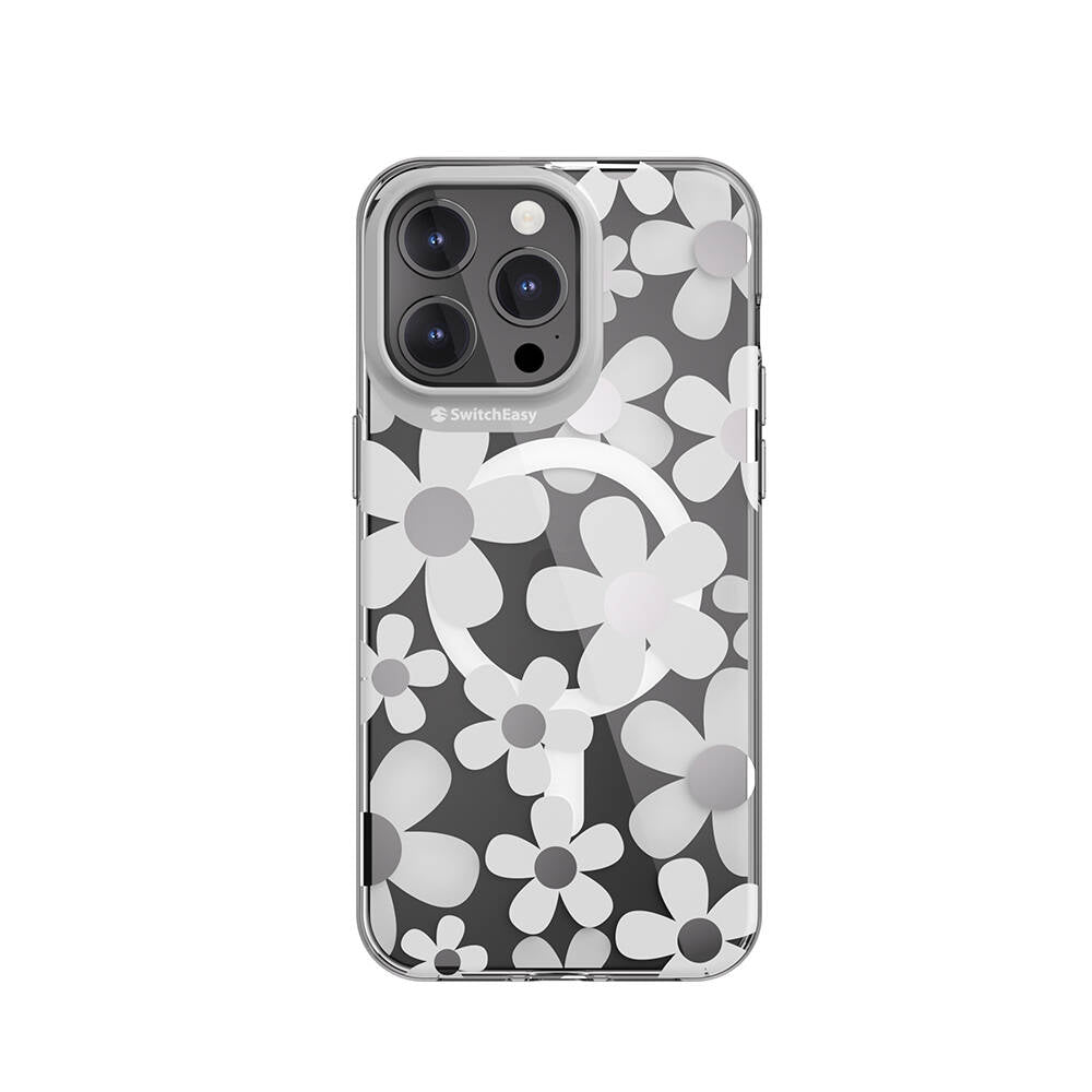 Apple iPhone 15 Pro Max Kılıf M-safe Şarj Özellikli Çift IMD Baskılı Lisanslı Switcheasy Artist-M Fleur Kapak