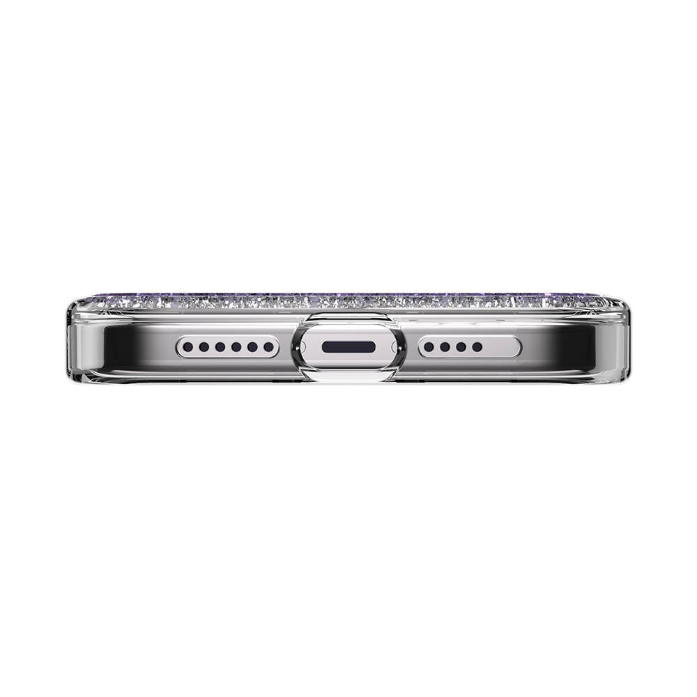 Apple iPhone 15 Pro Max Kılıf M-safe Şarj Özellikli Parlayan Simli Şeffaf Lisanslı Switcheasy Starfield-M Kapak Mavi