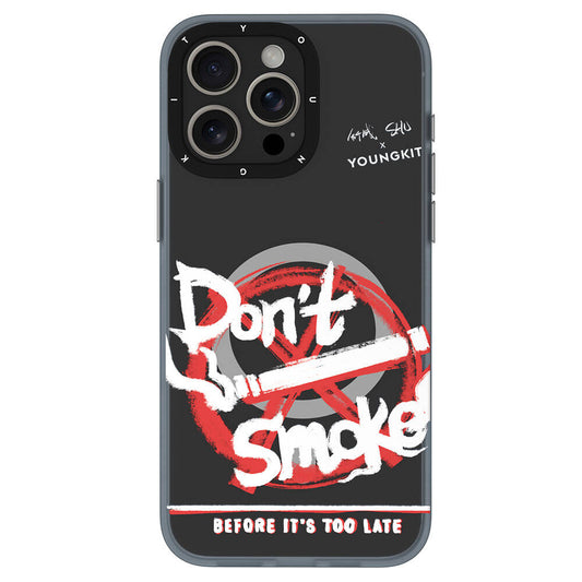 Apple iPhone 15 Pro Max Kılıf M-safe Şarj Özellikli Shu Tasarımlı Youngkit City Serisi Kapak Siyah-Kırmızı